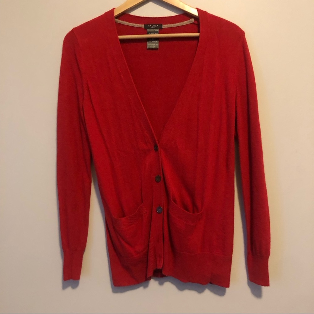 NWOT Red Talula Cashmere Button Cardigan Size S